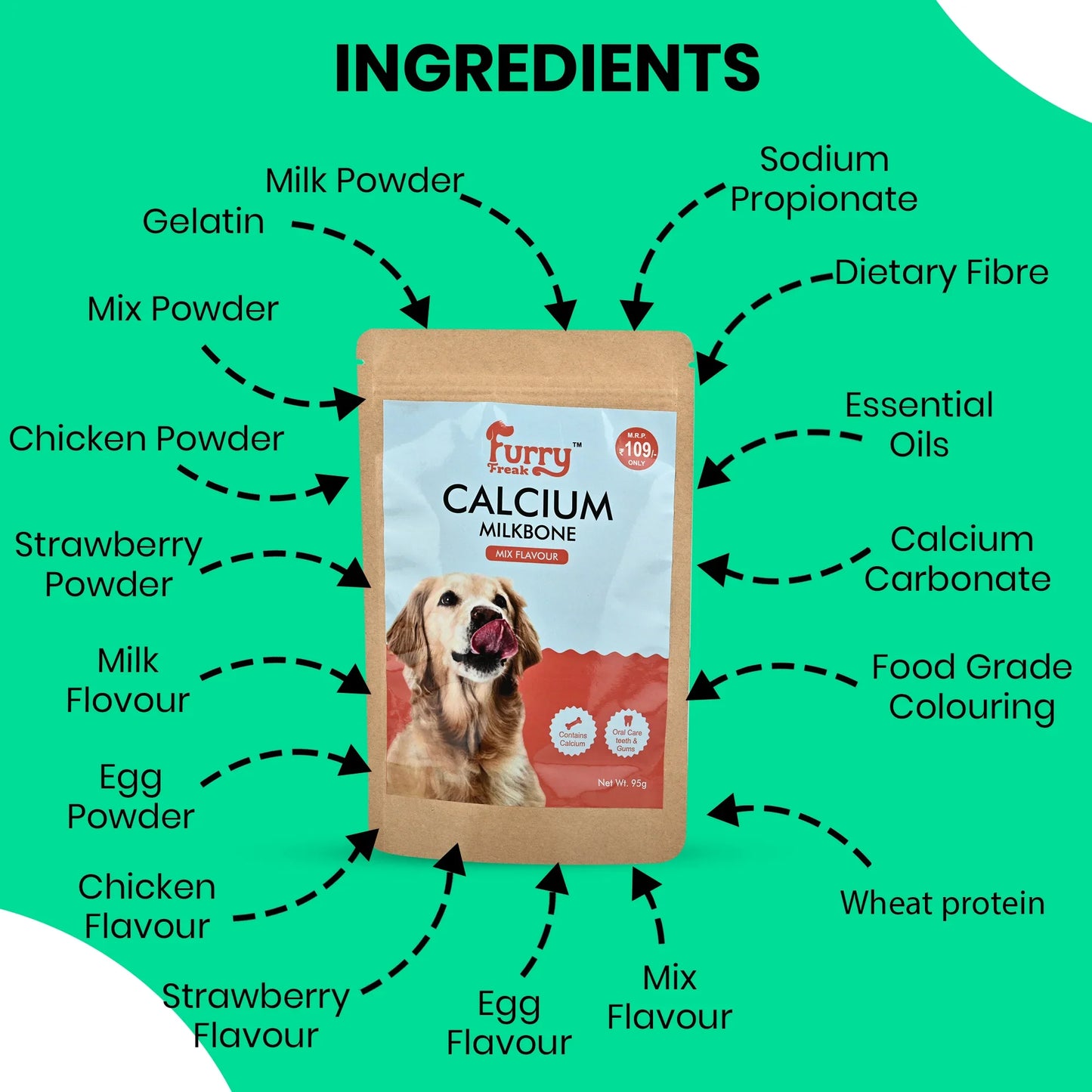 🦴 Furry Freak Calcium Milk Bone – Mix Flavour Dog Treats (95g) - Furry Freak