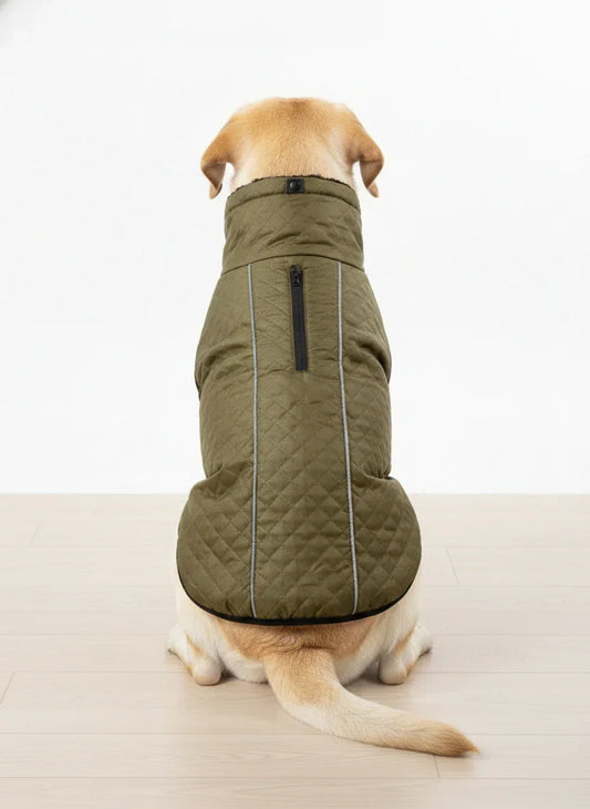 Quilted Dog Jackets For Winters - Green