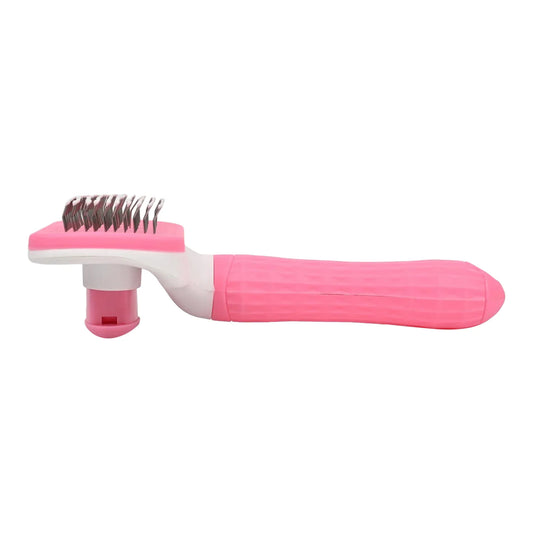 Self-Cleaning Slicker Brush for Dogs & Cats – Gentle De-Shedding Grooming Tool (Pink) - Furry Freak