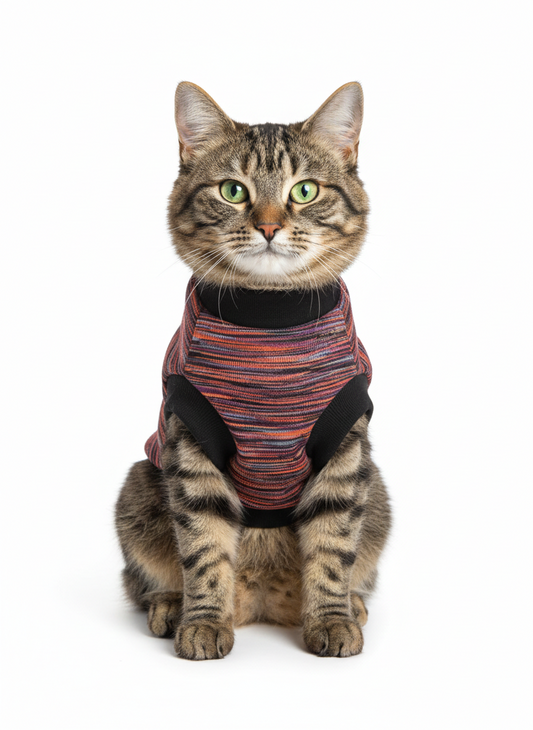Urban Whiskers: Vibrant Cat Winter Graphic Vest
