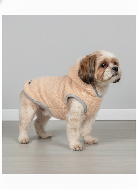 Furry Freak™ Bear-Eared Sleeveless Fleece Dog Hoodie - Cozy & Stylish Comfort for Small Dogs