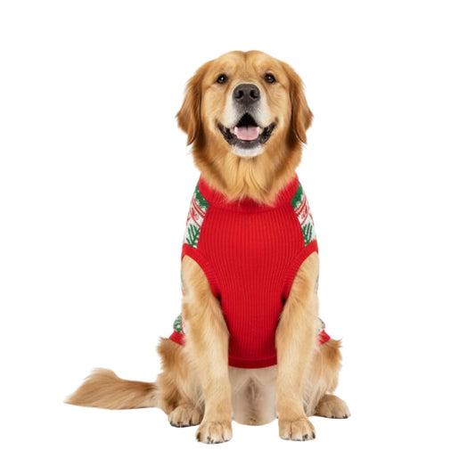 Festive Fido Fun: Premium Ugly Christmas Dog Sweater - Reindeer & Snowflake Holiday Knit