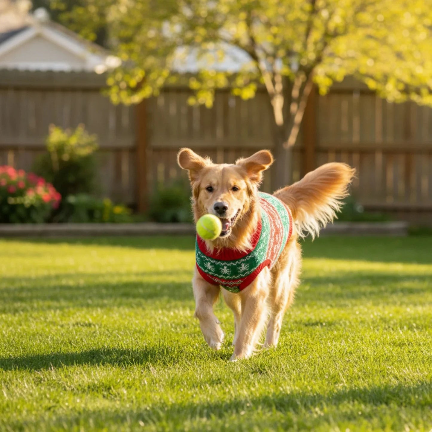 Festive Fido Fun: Premium Ugly Christmas Dog Sweater - Reindeer & Snowflake Holiday Knit