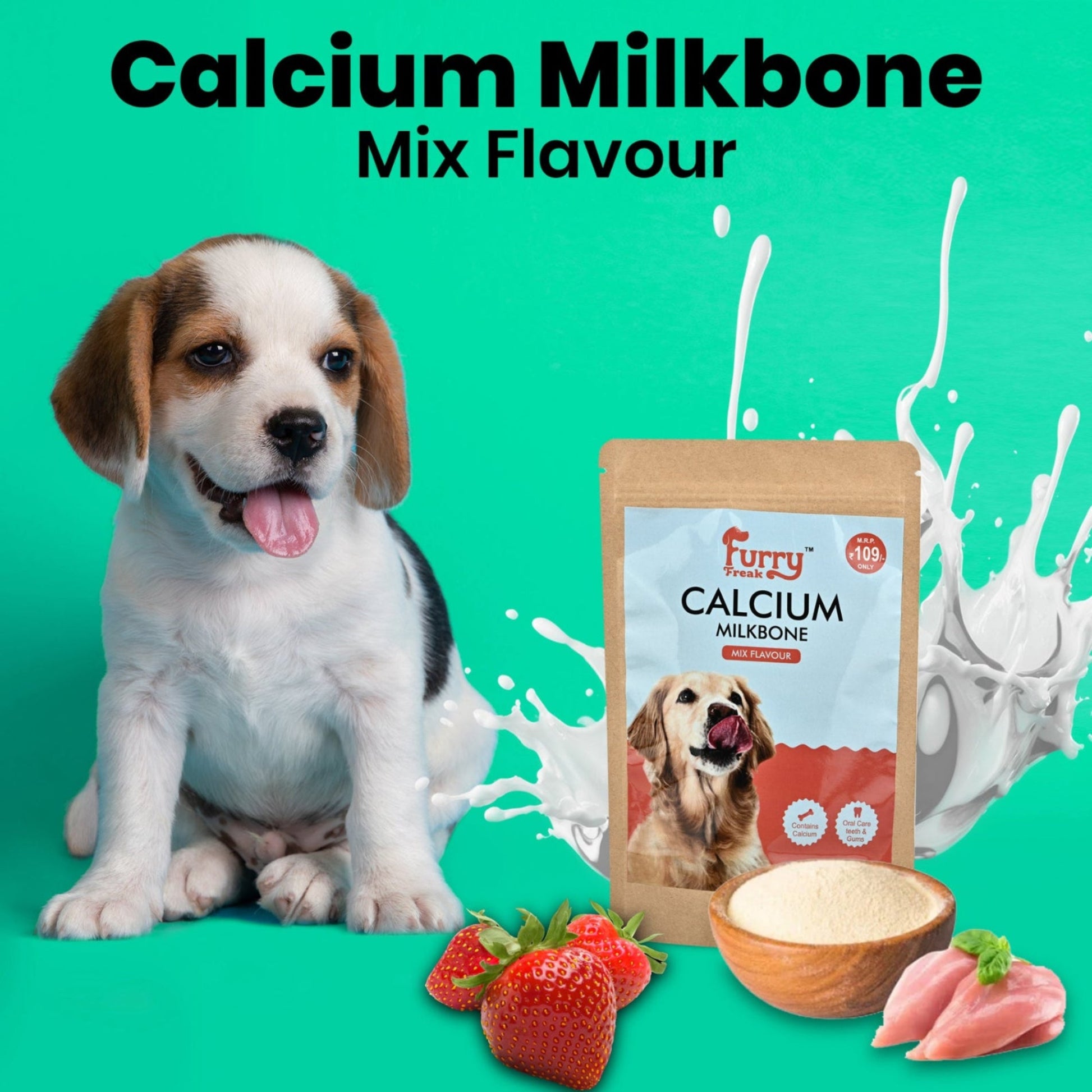 🦴 Furry Freak Calcium Milk Bone – Mix Flavour Dog Treats (95g) - Furry Freak