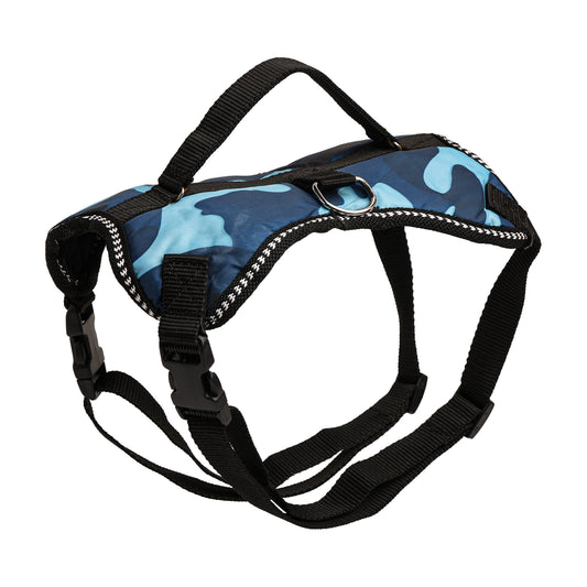 Furry Freak Blue Camo Adjustable Vest Harness for Small and Medium Sized Dogs