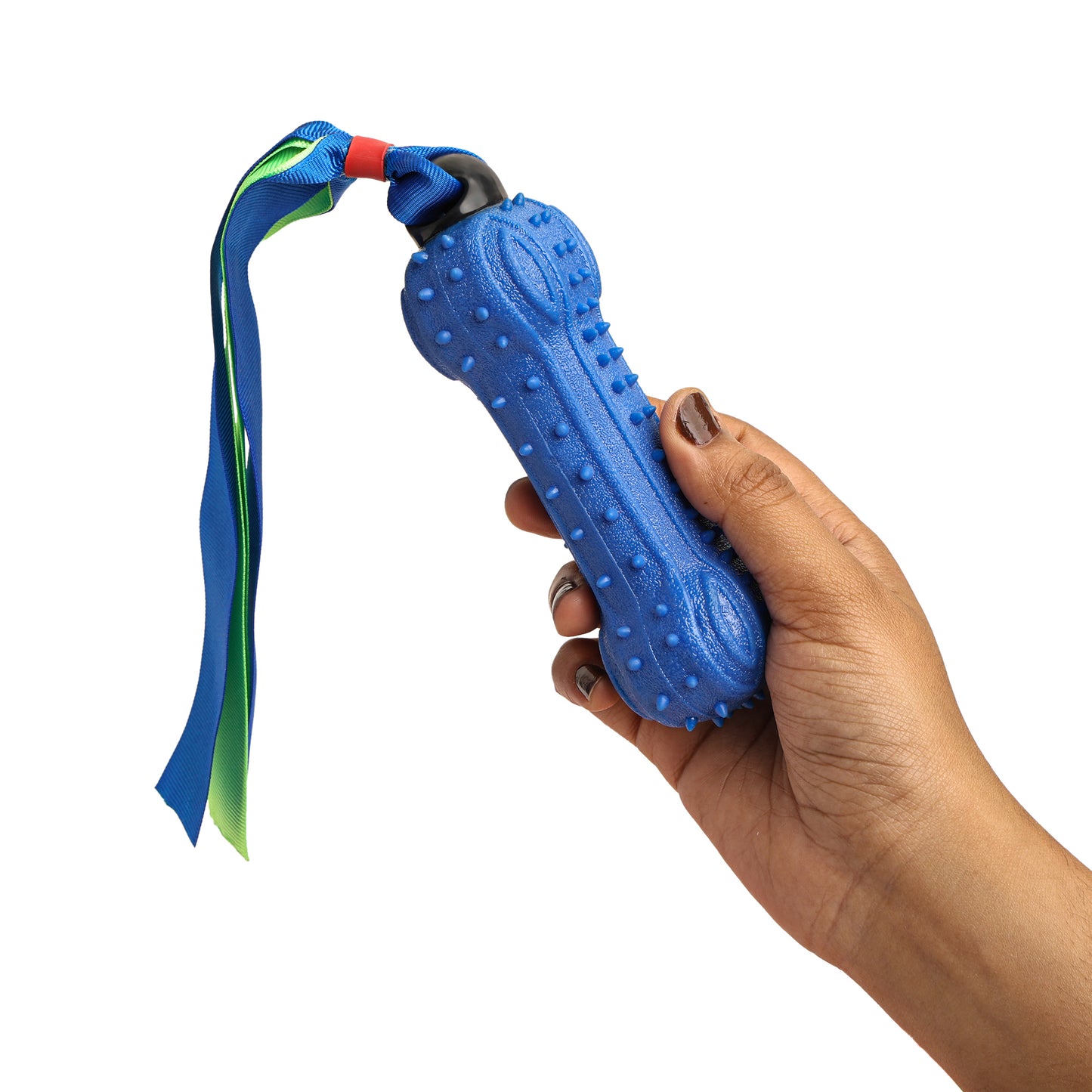 Ribbon Bone Chew Toy for Dogs – Durable Rubber with Interactive Sound
