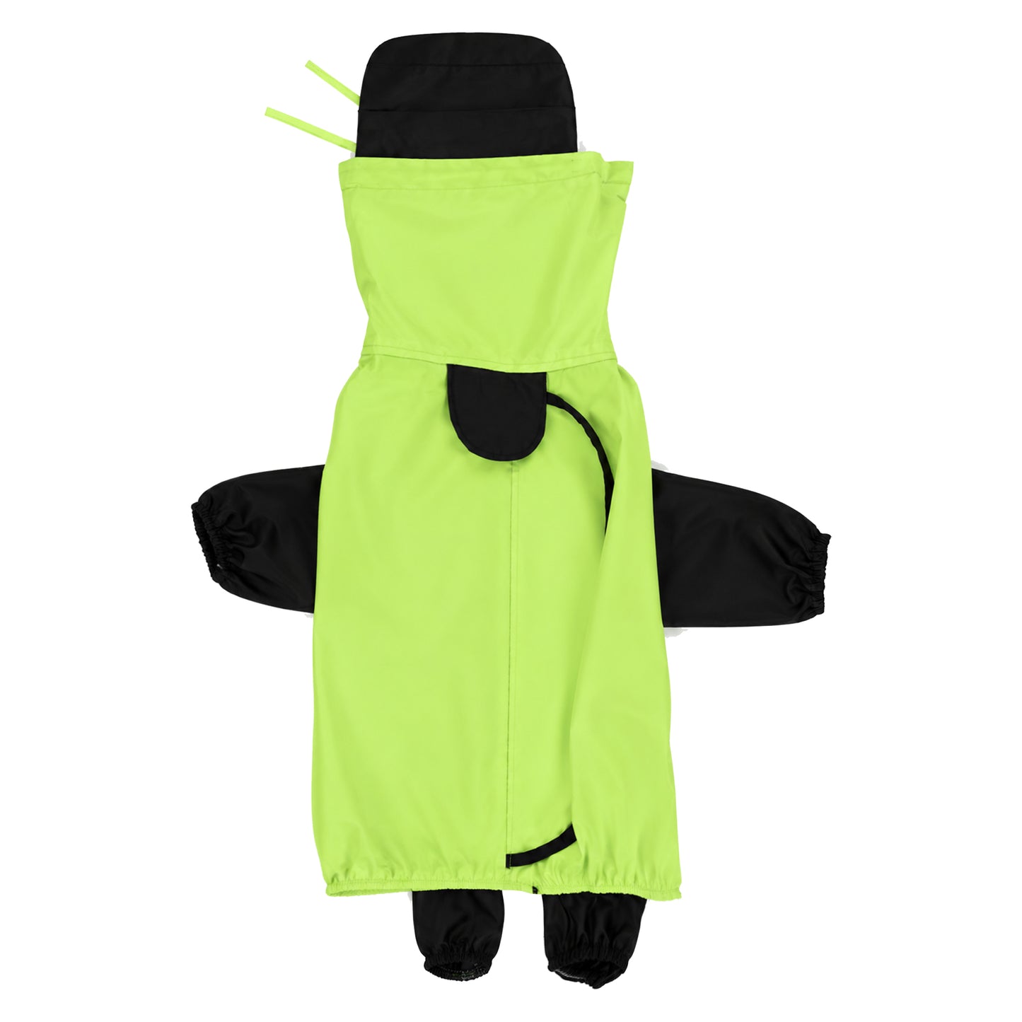 Furry Freak Waterproof Dog Raincoat – Full Body Rain Jumpsuit with 4-Leg Coverage | Ultra High-Visibility Dual-Tone Rain Jacket for all breeds (Neon Lime Green & Black)