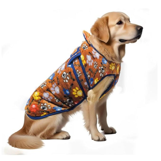 Furry Freak Cozy Paws & Skulls Winter Dog Coat | Warm Fleece & Adjustable Fit