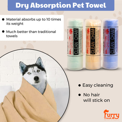 Clean Cham Super Dry Absorption towels for Dogs and Cats