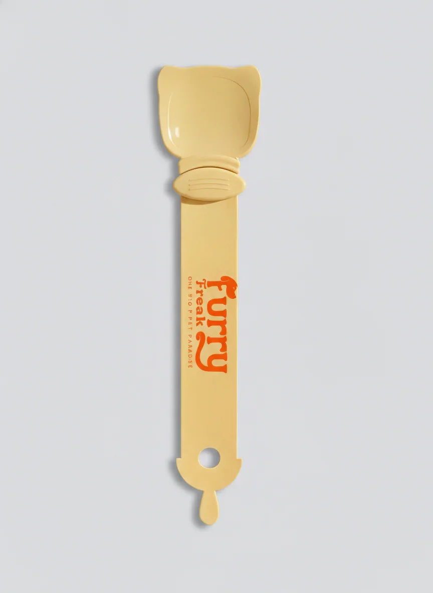 Yellow cat-shaped tool with 'Furry' branding on a light gray background