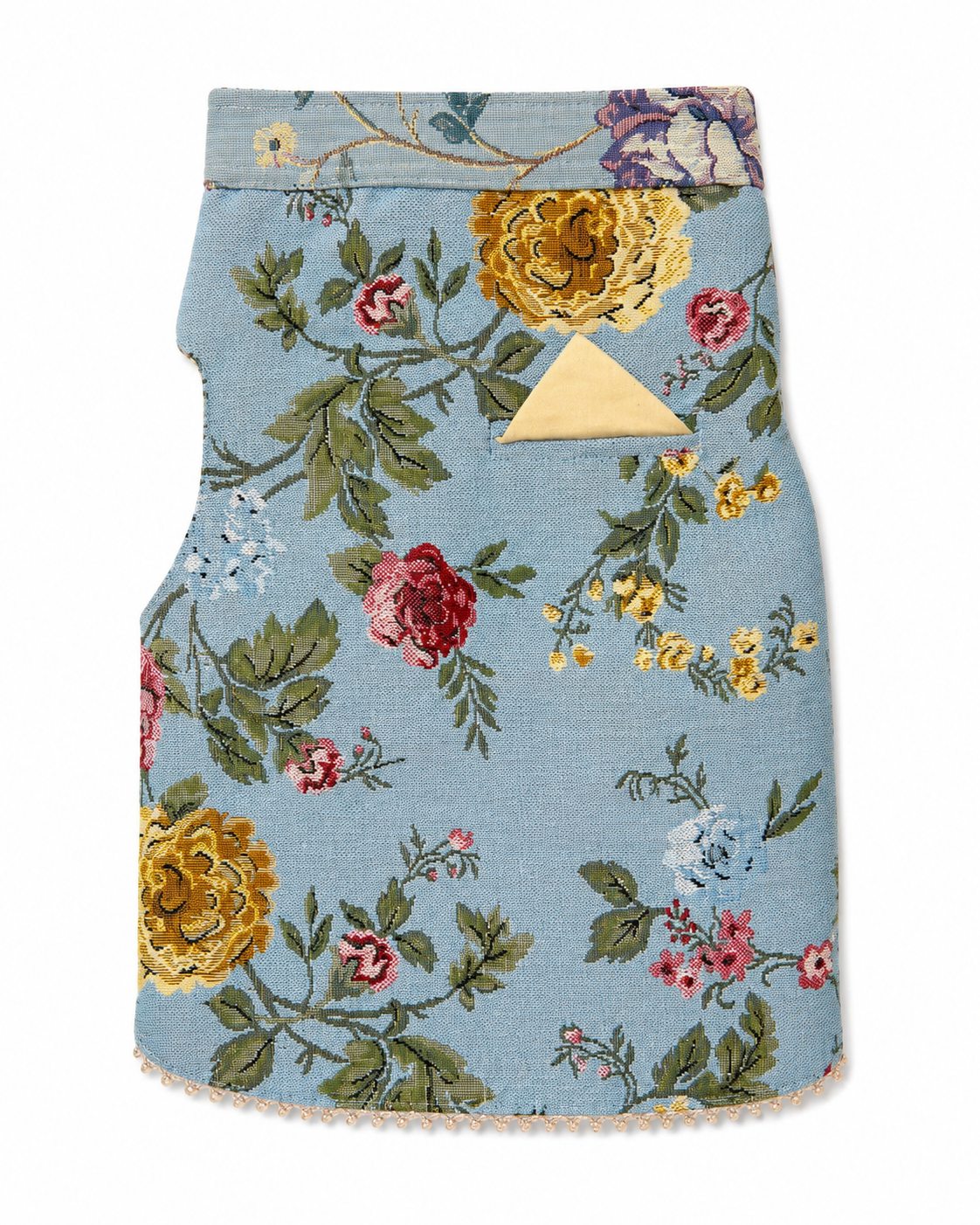 Vintage Floral Tapestry Dog Vest – Soft Blue | Premium Designer Pet Apparel