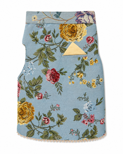 Vintage Floral Tapestry Dog Vest – Soft Blue | Premium Designer Pet Apparel