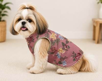 Vintage Floral Tapestry Dog Vest | Premium Designer Pet Apparel
