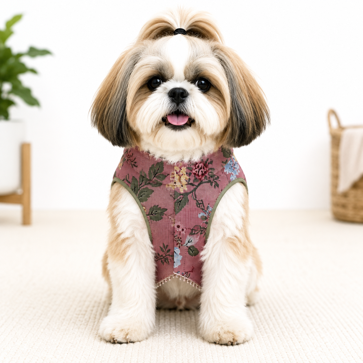 Vintage Floral Tapestry Dog Vest | Premium Designer Pet Apparel