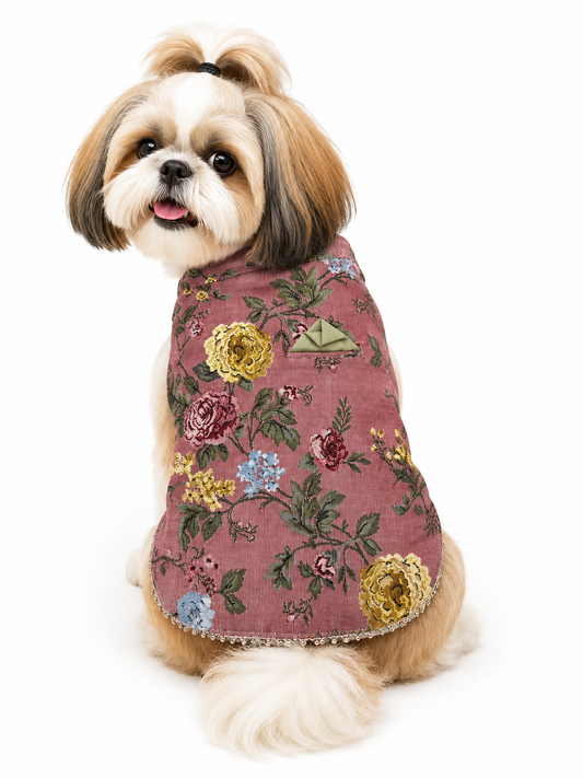Vintage Floral Tapestry Dog Vest | Premium Designer Pet Apparel