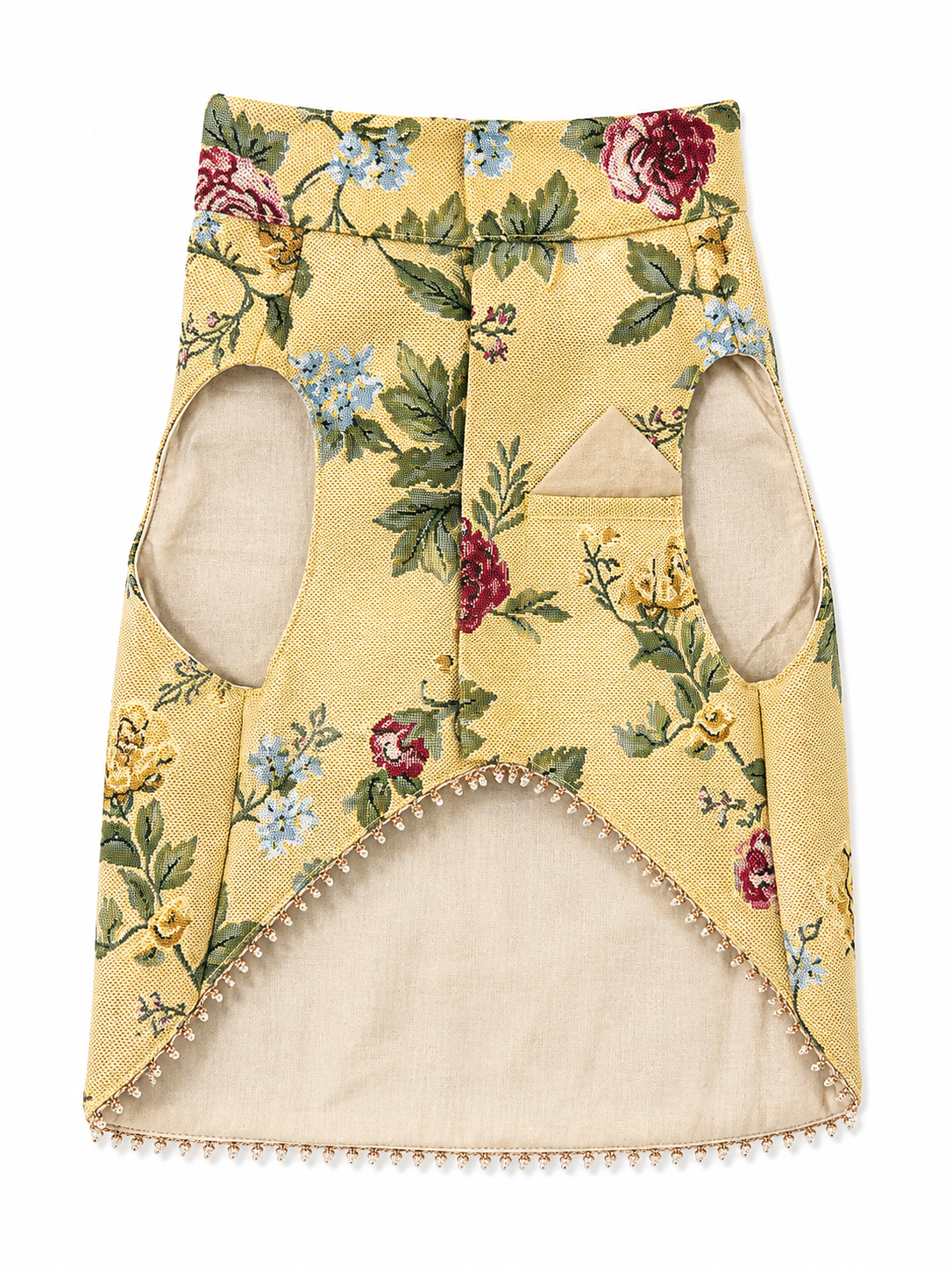 Vintage Floral Tapestry Dog Vest – Warm Gold | Premium Designer Pet Apparel