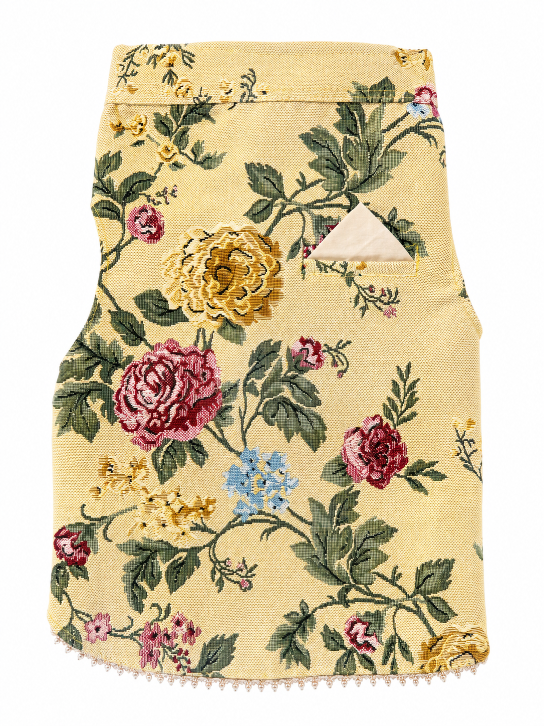 Vintage Floral Tapestry Dog Vest – Warm Gold | Premium Designer Pet Apparel