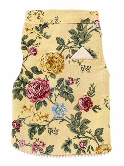 Vintage Floral Tapestry Dog Vest – Warm Gold | Premium Designer Pet Apparel