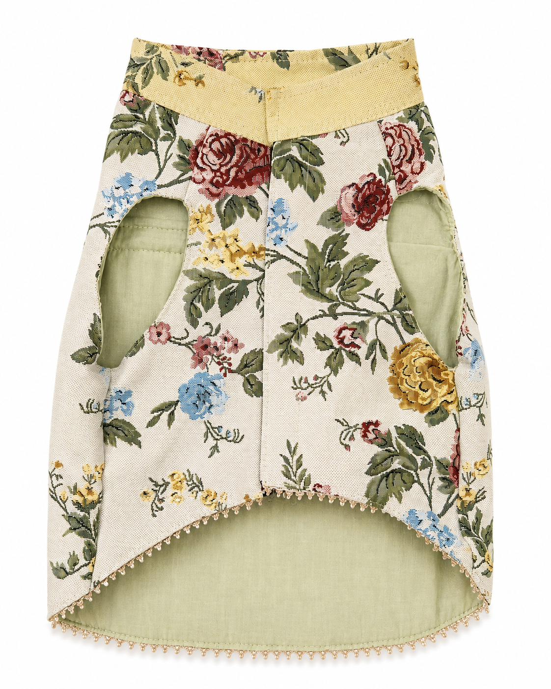 Vintage Floral Tapestry Dog Vest – Cream & Sage | Premium Designer Pet Apparel