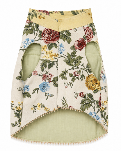 Vintage Floral Tapestry Dog Vest – Cream & Sage | Premium Designer Pet Apparel