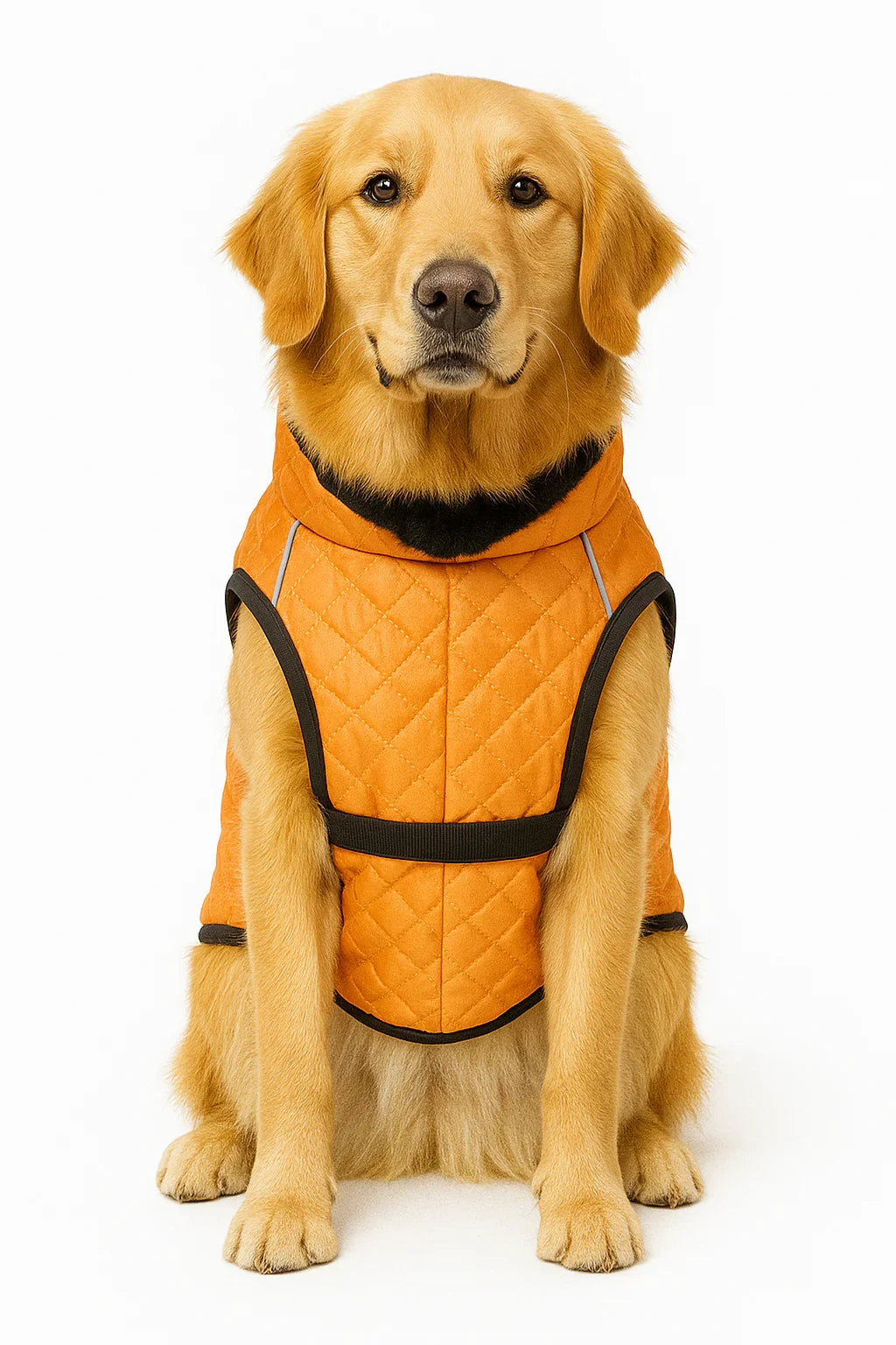 Quilted Dog Jacket For Winter - Orange