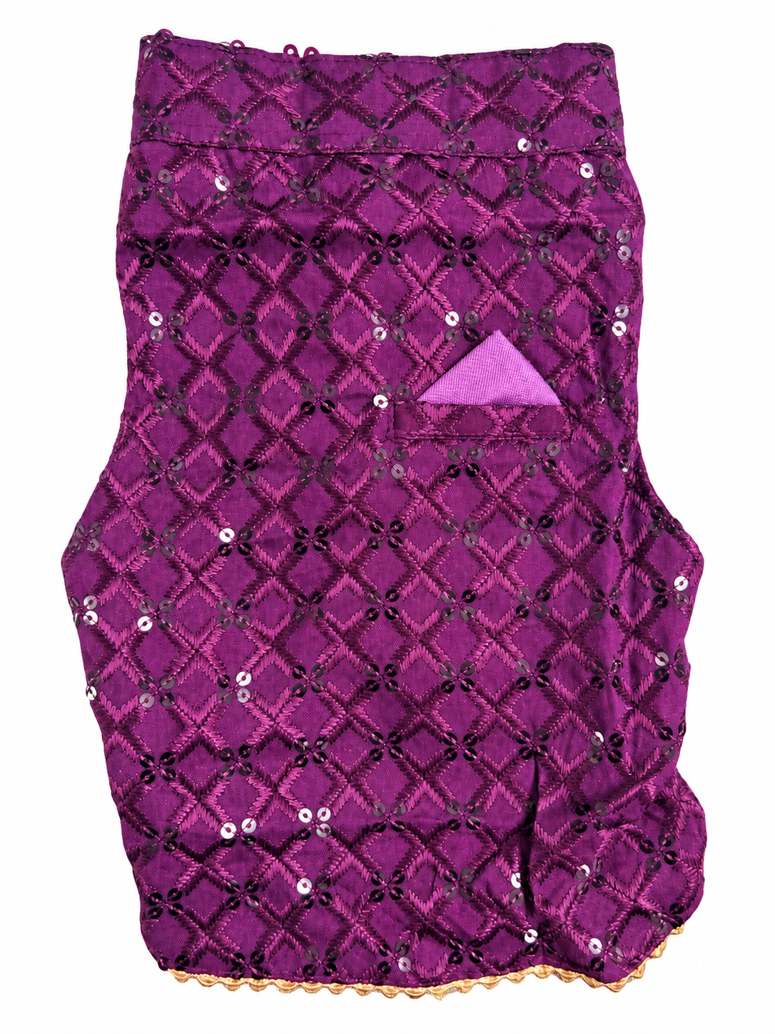 Royal Purple Embroidered Ethnic Kurta / Sherwani Jacket for Dogs