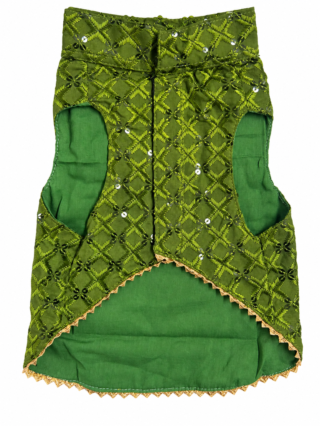 Olive Green Embroidered Ethnic Kurta / Sherwani Jacket for Dogs