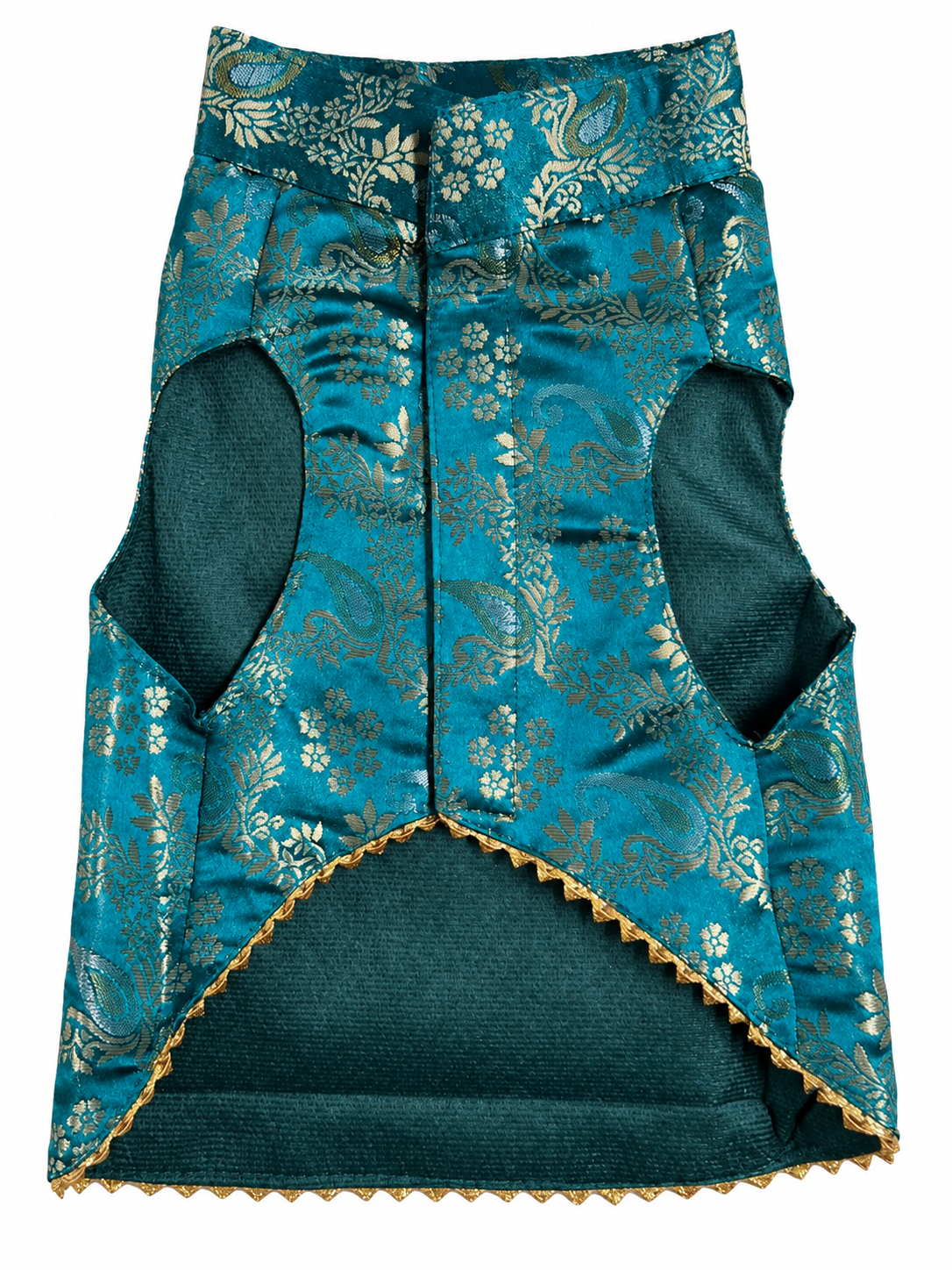 Teal Green Brocade Ethnic Kurta / Sherwani Jacket for Dogs