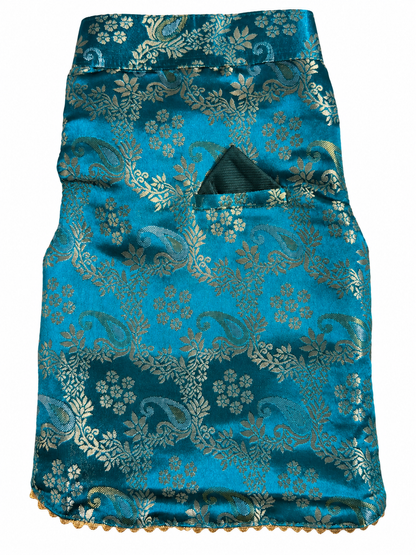Teal Green Brocade Ethnic Kurta / Sherwani Jacket for Dogs