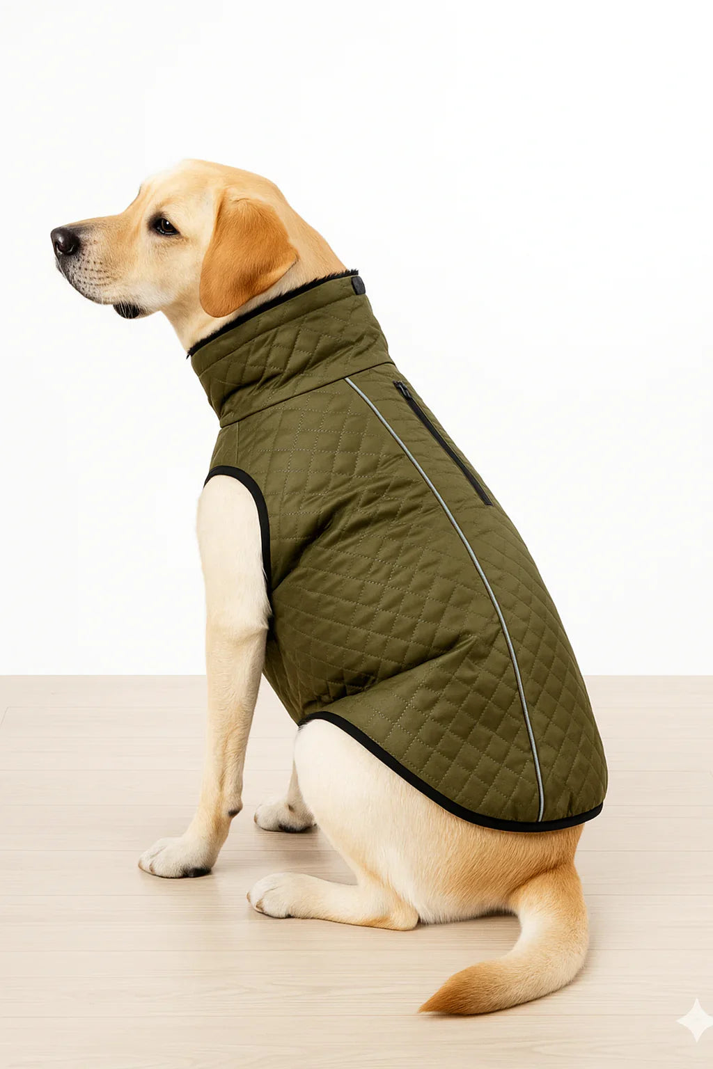 Quilted Dog Jackets For Winters - Green
