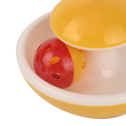 Cat Tumbler Toy with Feather & Rolling Ball – Interactive Cat Playtoy