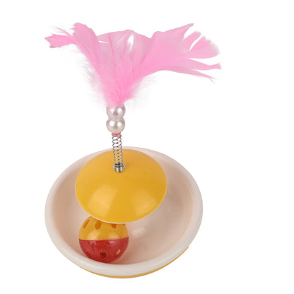 Cat Tumbler Toy with Feather & Rolling Ball – Interactive Cat Playtoy