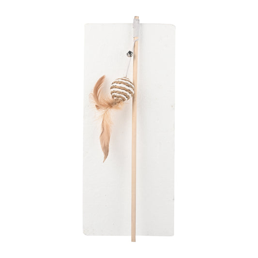 Hanging Rope Ball with Feather – Interactive Cat Toy