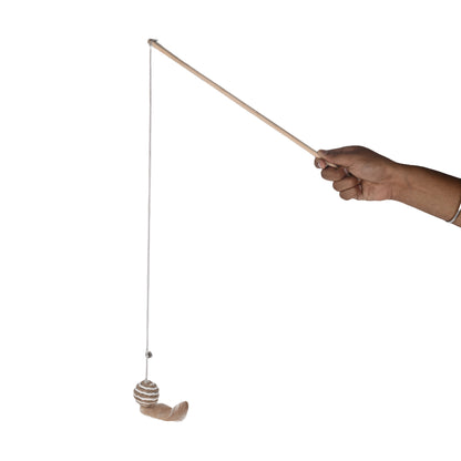 Hanging Rope Ball with Feather – Interactive Cat Toy