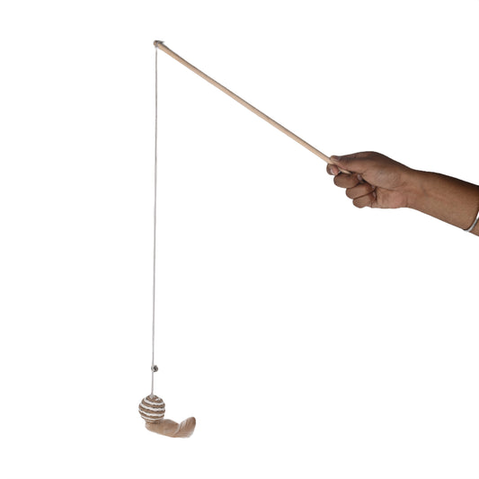 Hanging Rope Ball with Feather – Interactive Cat Toy