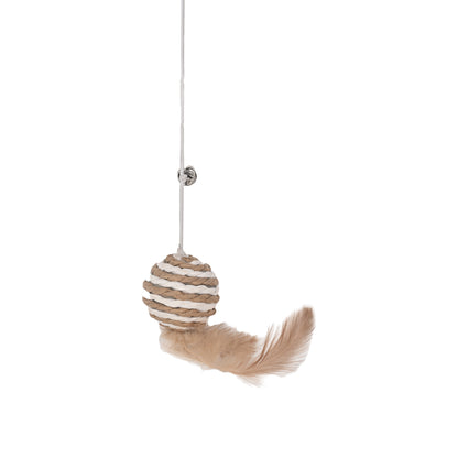 Hanging Rope Ball with Feather – Interactive Cat Toy