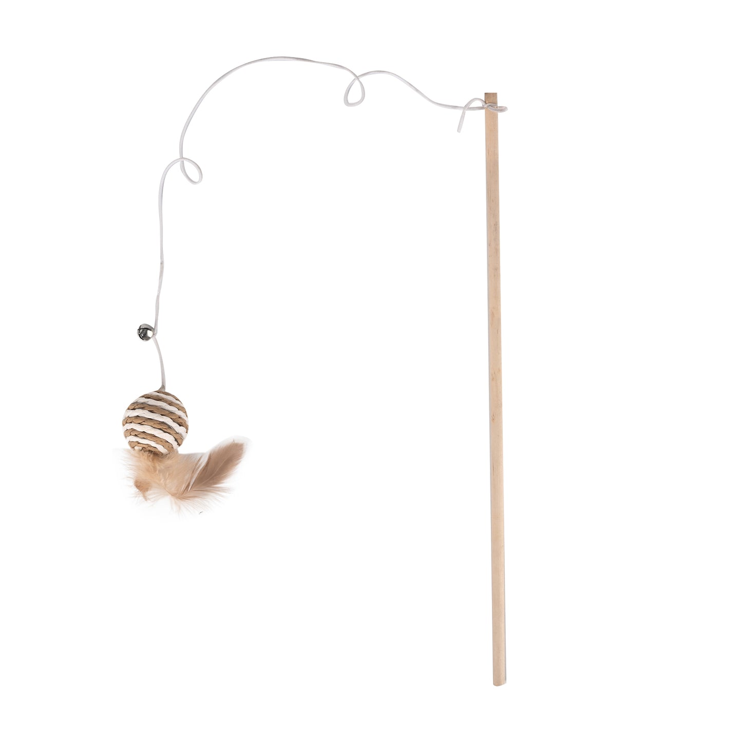 Hanging Rope Ball with Feather – Interactive Cat Toy