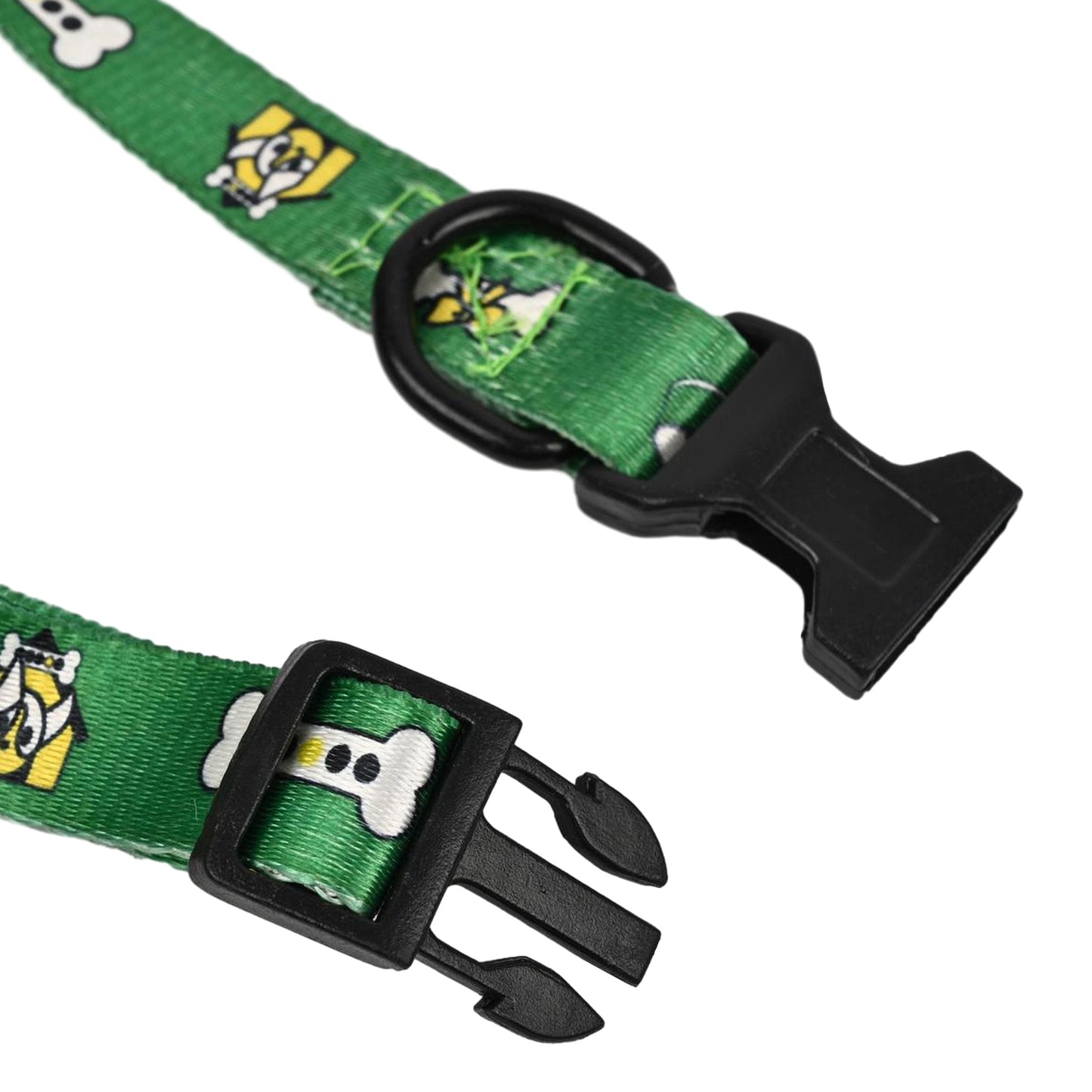 Furry Freak Everyday Dog Collar – Green Nylon with Quick-Release Buckle