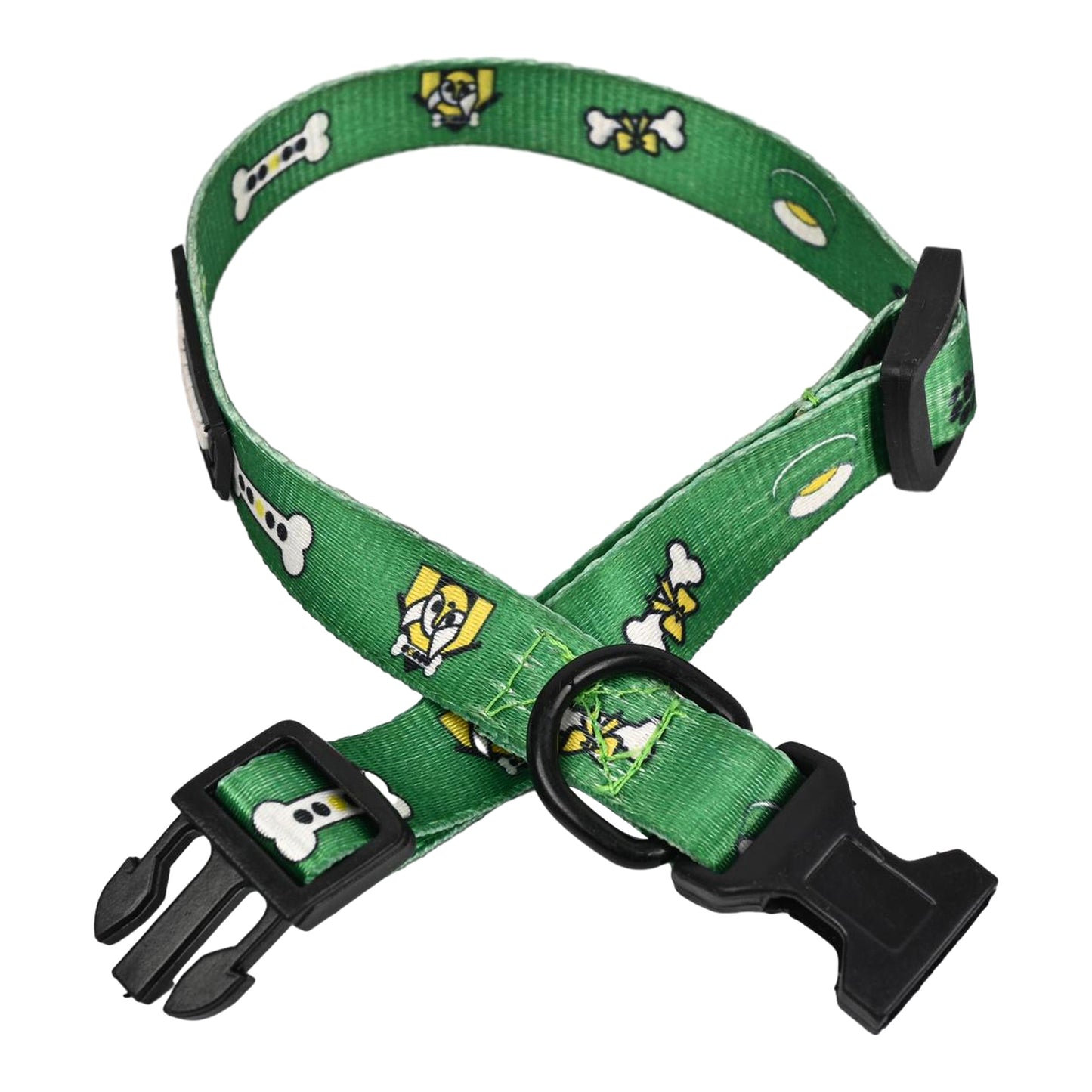Furry Freak Everyday Dog Collar – Green Nylon with Quick-Release Buckle