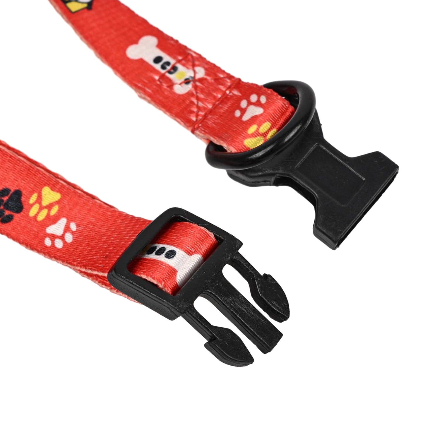 Furry Freak Red Adjustable Dog Collar – Strong Nylon with Cute Prints