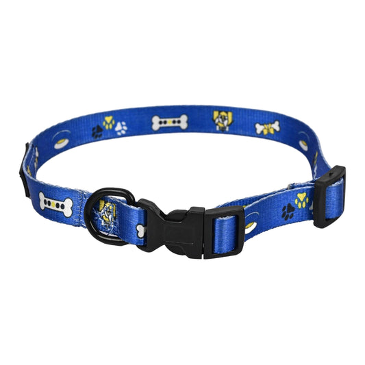Furry Freak Adjustable Blue Dog Collar – Durable Nylon with Fun Prints 🐕