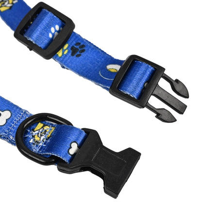Furry Freak Adjustable Blue Dog Collar – Durable Nylon with Fun Prints 🐕
