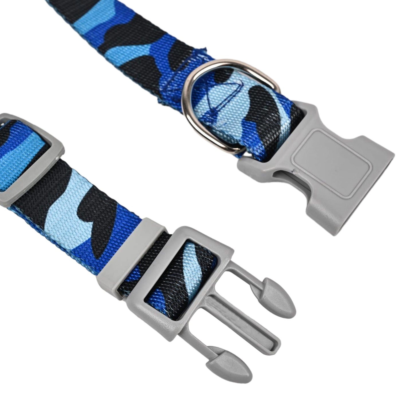Furry Freak Blue Camouflage Adjustable Dog Collar