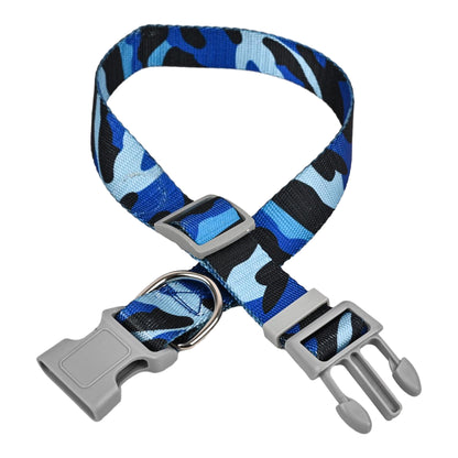Furry Freak Blue Camouflage Adjustable Dog Collar
