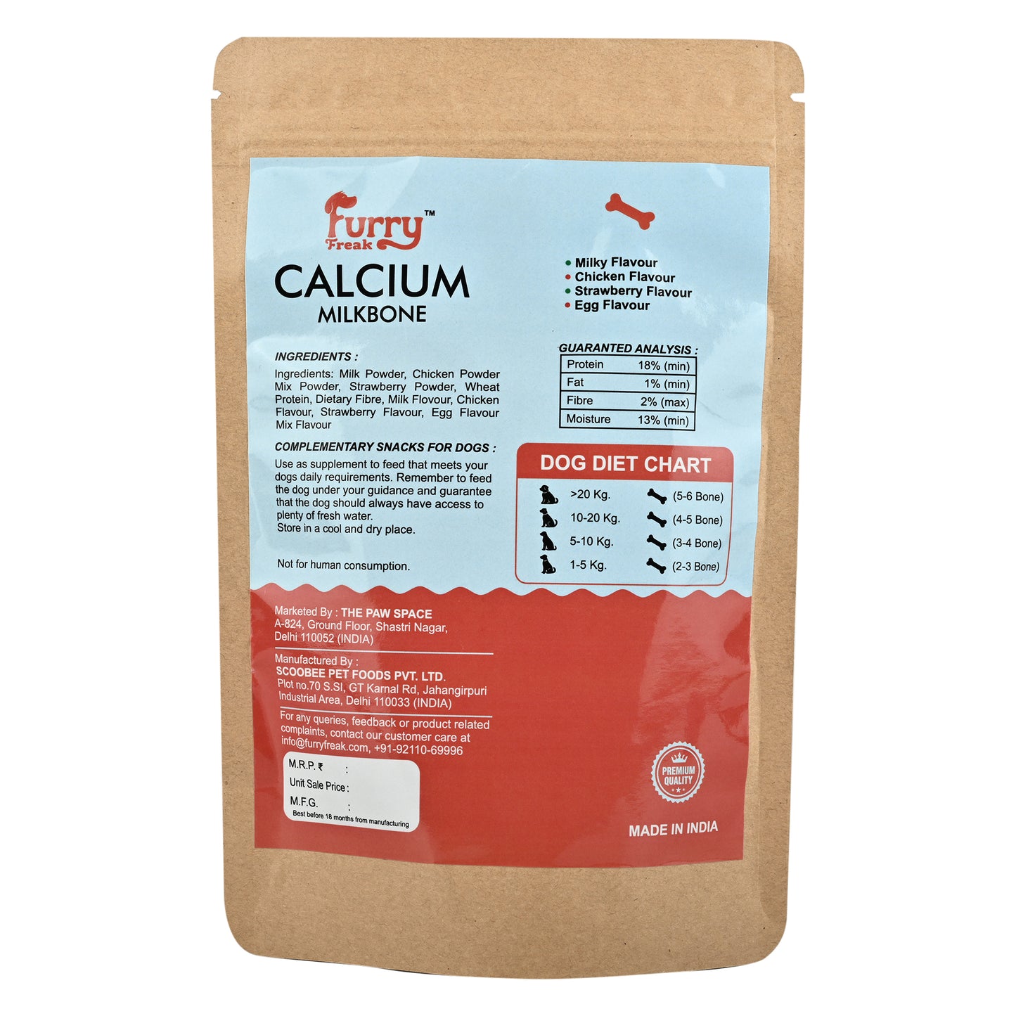 🦴 Furry Freak Calcium Milk Bone – Mix Flavour Dog Treats (95g) - Furry Freak