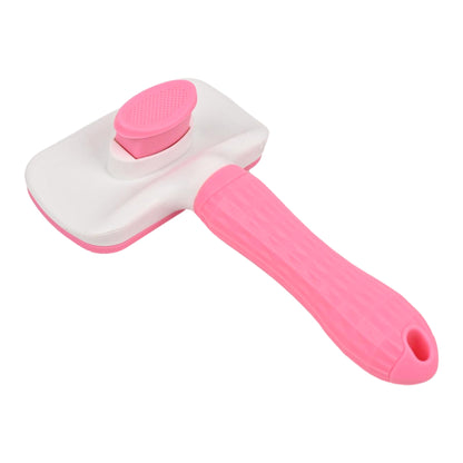 Self-Cleaning Slicker Brush for Dogs & Cats – Gentle De-Shedding Grooming Tool (Pink)