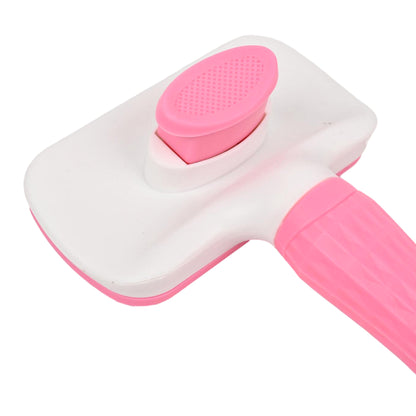 Self-Cleaning Slicker Brush for Dogs & Cats – Gentle De-Shedding Grooming Tool (Pink)