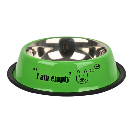 Furry Freak “I Am Empty” Stainless Steel Anti-Skid Dog & Cat Bowl