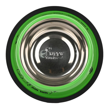 Furry Freak “I Am Empty” Stainless Steel Anti-Skid Dog & Cat Bowl (Pack of 2)