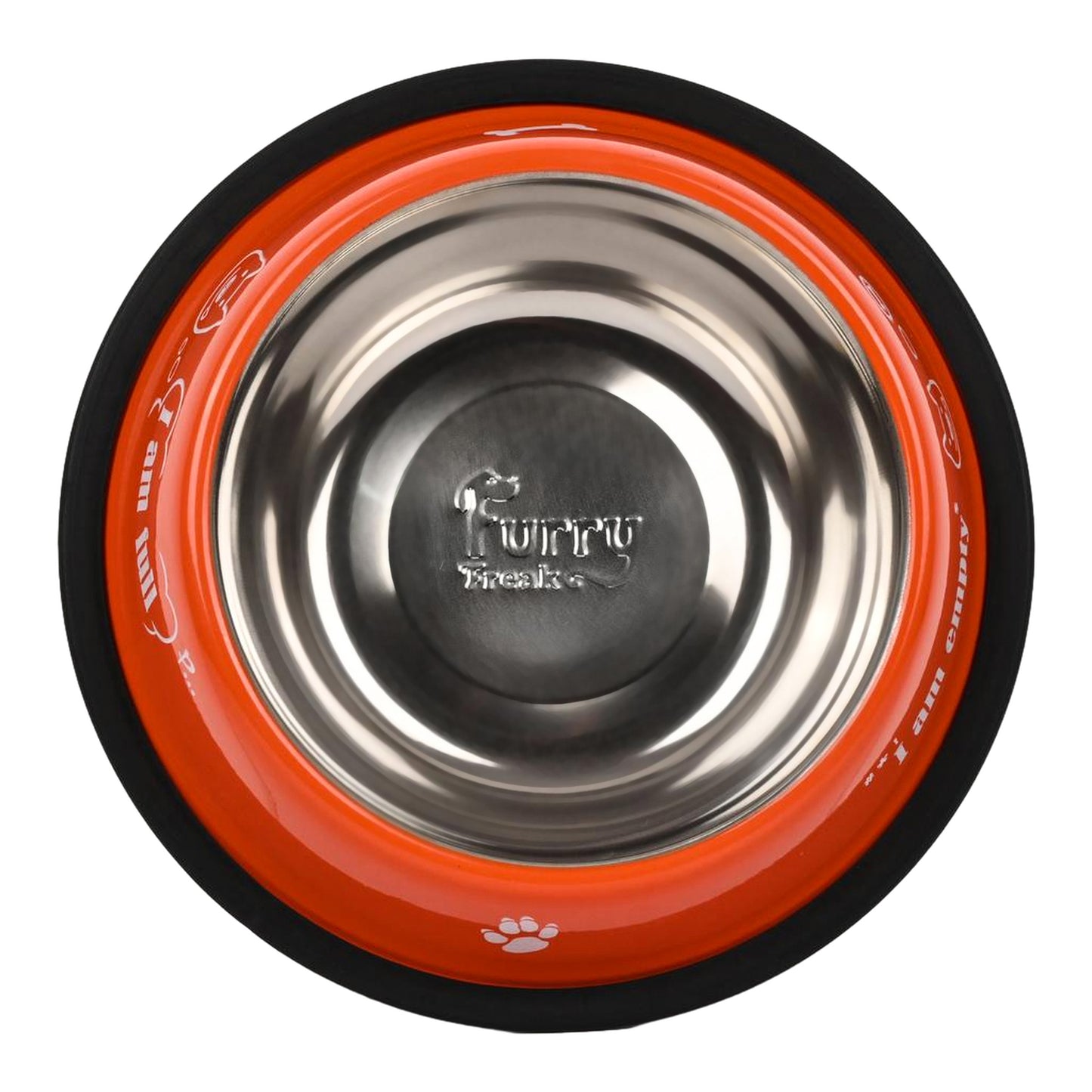 Furry Freak Durable Stainless Steel Dog Bowl with Non-Skid Base – Funny Prints